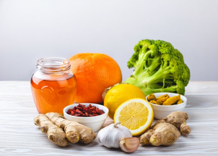 Mineralstoffe in Obst und Gemüse, sowie Fleisch für ein starkes Immunsystem bei Kindern