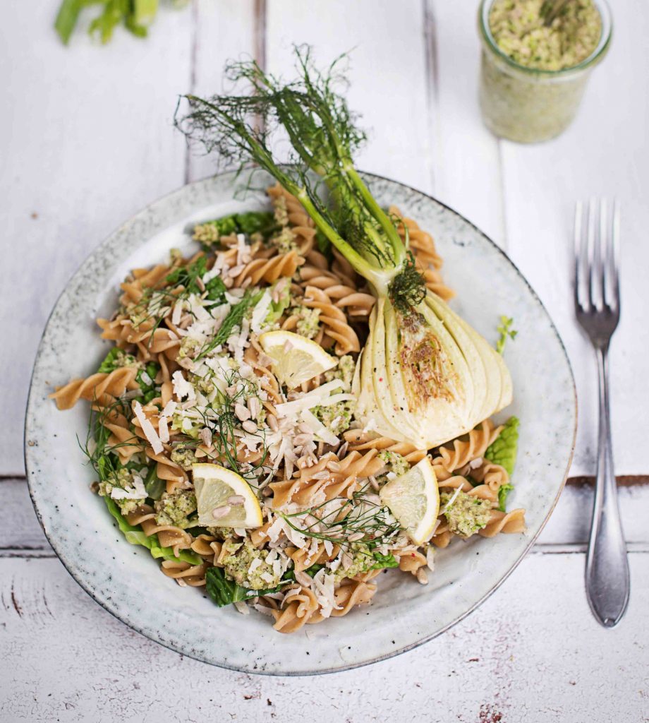 Pasta mit Fenchel und Grünkohl-Pesto