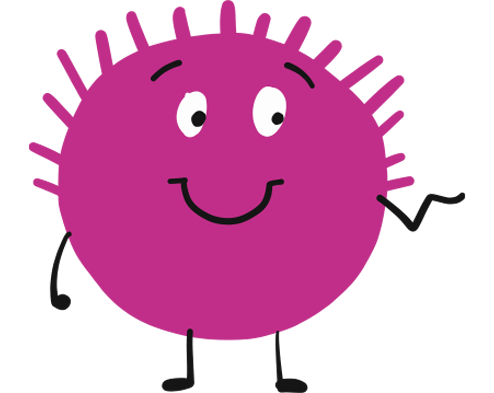 grafische Darstellung eines freundlichen Bakteriums