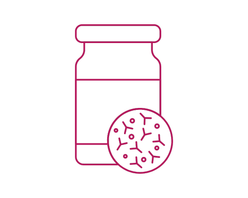 bakterien bzw. probiotika sowie präbiotika in einem behälter