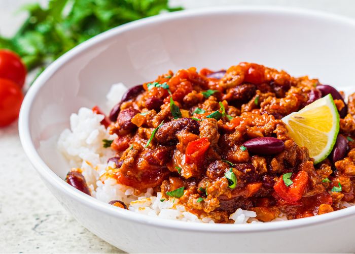 Proteinreiches Chili sin Carne kann die Verdauung fordern