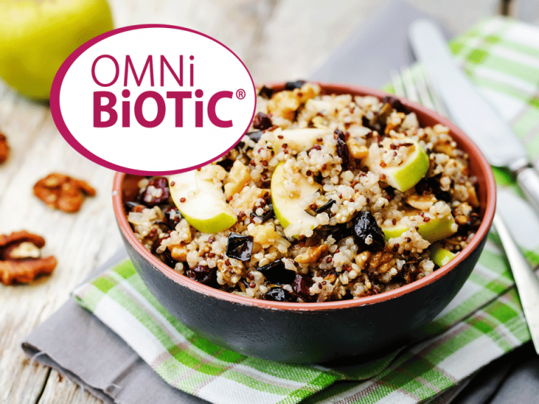 omni-biotic flora plus, quinoa saláta, bélrendszer, probiotikum, női probiotikum