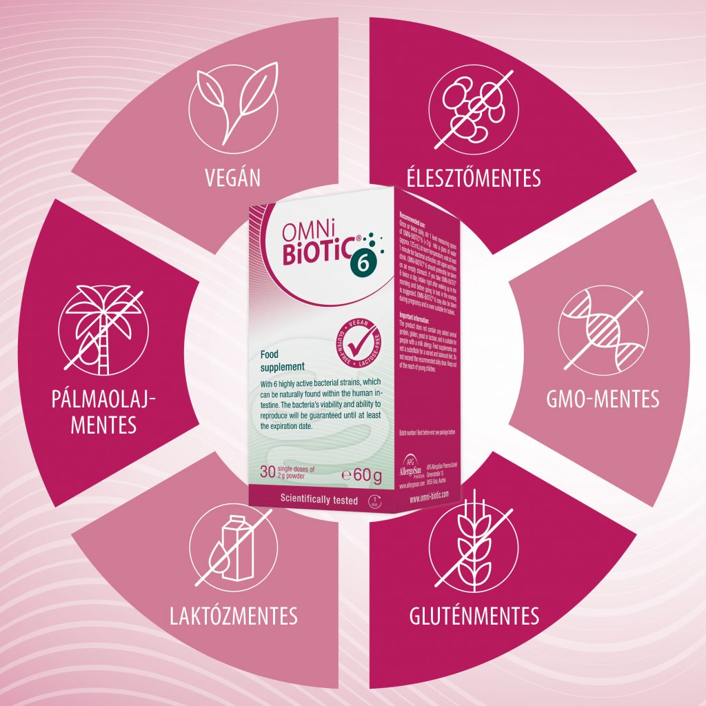omni-biotic, probiotikum, tasak, por formula, puffadás ellen